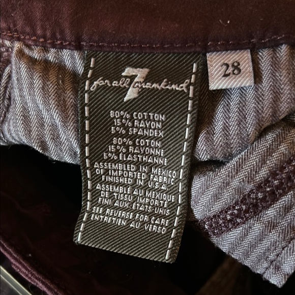 7 For All Mankind Women's Jeans - Dark Brown - Picture 2 of 3